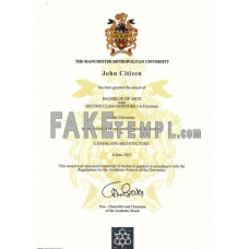 United Kingdom Manchester Metropolitan University fake diploma photoshop template PSD