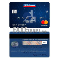 United Kingdom Nationwide bank fake mastercard photoshop template PSD