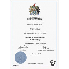 United Kingdom Northampton University fake diploma photoshop template PSD