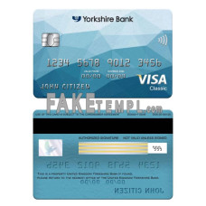 United Kingdom Yorkshire Bank fake visa classic card photoshop template PSD