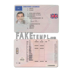 United Kingdom fake driving license photoshop template PSD