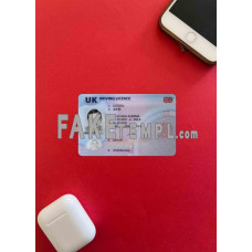 United Kingdom fake driving license photolook template PSD, scan and photo-realistic look (after 2021 December-present)