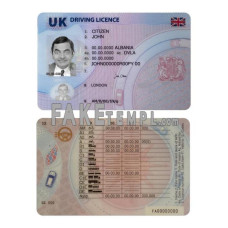 United Kingdom fake driving license photoshop template PSD