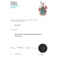 United St Mary's Twickenham University fake diploma photoshop template PSD