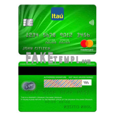 Uruguay Itau Bank fake mastercard photoshop template PSD