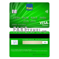 Uruguay Itau Bank fake visa electron card photoshop template PSD