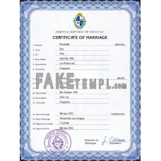 Uruguay fake marriage certificate photoshop template PSD 