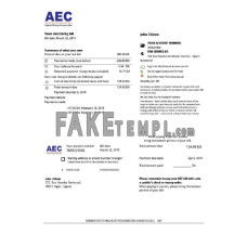 Algeria AEC Algerian Energy Company fake utility bill Word and PDF template