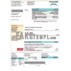 Argentina Telecom fake utility bill Word and PDF template