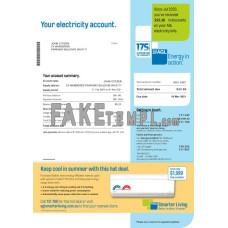 Australia AGL fake electricity utility bill photoshop template PSD