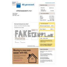 Australia AGL gas fake utility bill Word and PDF template, version 2