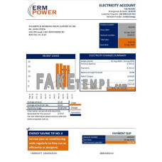 Australia ERM Power fake electricity utility bill Word and PDF template