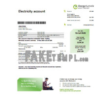 Australia Energy Australia fake electricity utility bill Word and PDF template