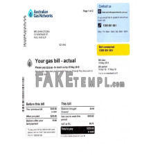 Australia gas fake utility bill Word and PDF template