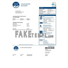 Australia Hunter fake water utility bill Word and PDF template