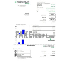 Australia Momentum Energy fake utility bill Word and PDF template