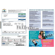 Australia NSW Hornsby Shire Council fake utility bill Word and PDF template, 2 pages