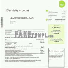 Australia Tru fake electricity utility bill photoshop template PSD