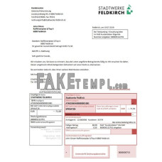 Austria Stadtwerke Feldkirch fake utility bill Word and PDF template