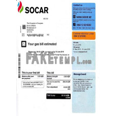 Azerbaijan Socar fake gas utility bill photoshop template PSD