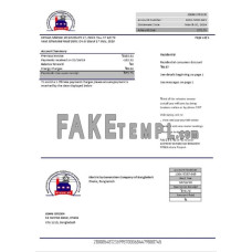 Bangladesh Electricity Generation Company of Bangladesh fake electricity utility bill Word and PDF template