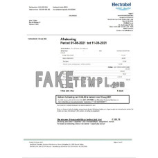 Belgium Electrabel fake utility bill Word and PDF template