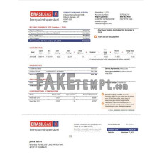 Brazil Gas fake utility bill Word and PDF template