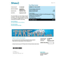 Canada Shaw fake utility bill Word and PDF template