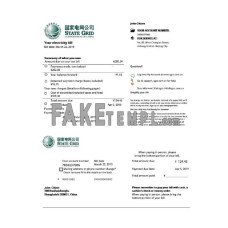 China State Grid Corporation of China fake electricity utility bill Word and PDF template