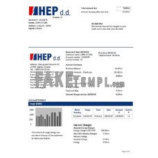 Croatia Hrvatska elektroprivreda fake electricity utility bill Word and PDF template