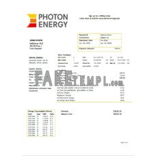 Czech Republic Photon Energy fake utility bill Word and PDF template