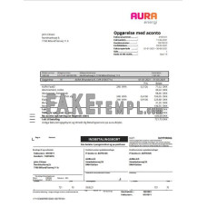 Denmark AURA energi fake utility bill Word and PDF template