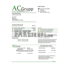 Estonia AC Grupp OÜ fake electricity utility bill Word and PDF template