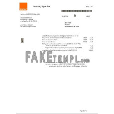 France Orange fake utility bill Word and PDF template