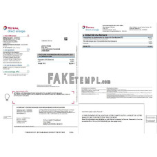 France Total Direct Energie fake utility bill Word and PDF template