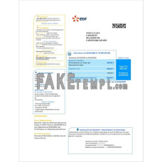 France EDF fake electricity utility bill Word and PDF template 2 pages