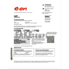 Germany E.ON Energie fake electricity utility bill Word and PDF template