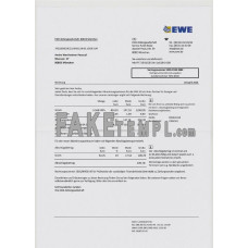 Germany EWE fake utility bill photoshop template PSD