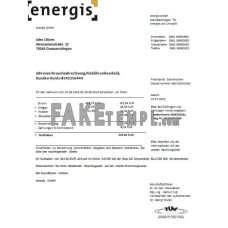 Germany Energis fake utility bill Word and PDF template