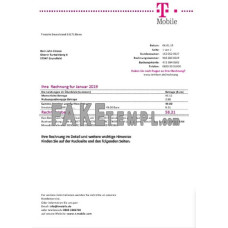 Germany T Mobile fake utility bill Word and PDF template