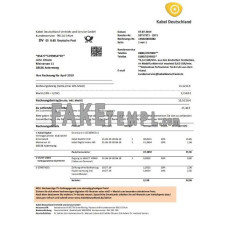 Germany TV cabel fake utility bill Word and PDF template