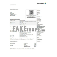 Germany VATTENFALL fake utility bill Word and PDF template