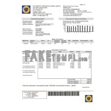 Ghana Electricity Company of Ghana fake utility bill Word and PDF template