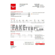 Greece Coral GAS fake utility bill Word and PDF template