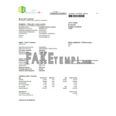 Hungary E2 fake utility bill Word and PDF template