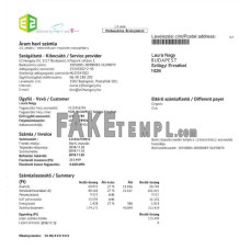 Hungary E2 fake utility bill photoshop template PSD