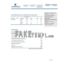 Iceland National Power Company of Iceland Landsvirkjun fake electricity utility bill Word and PDF template