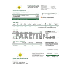 India Indraprasth Gas fake utility bill Word and PDF template