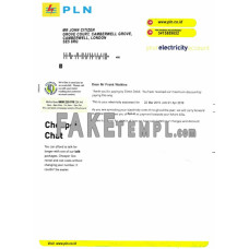 Indonesia PLN fake utility bill photoshop template PSD