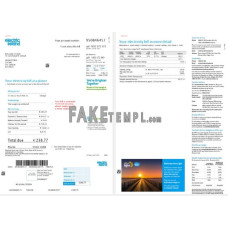 Ireland Electric Ireland fake utility bill Word and PDF template, 2 pages, version 2